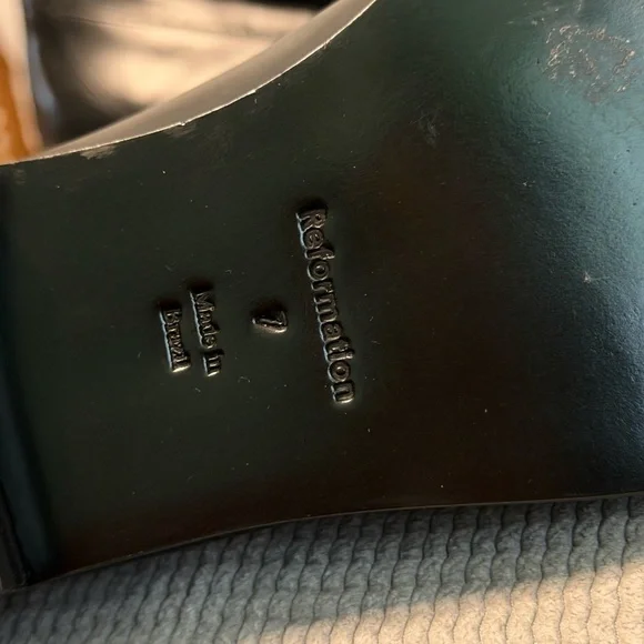 Reformation Ani Ruched Loafers in Black Leather - Picture 8 of 8